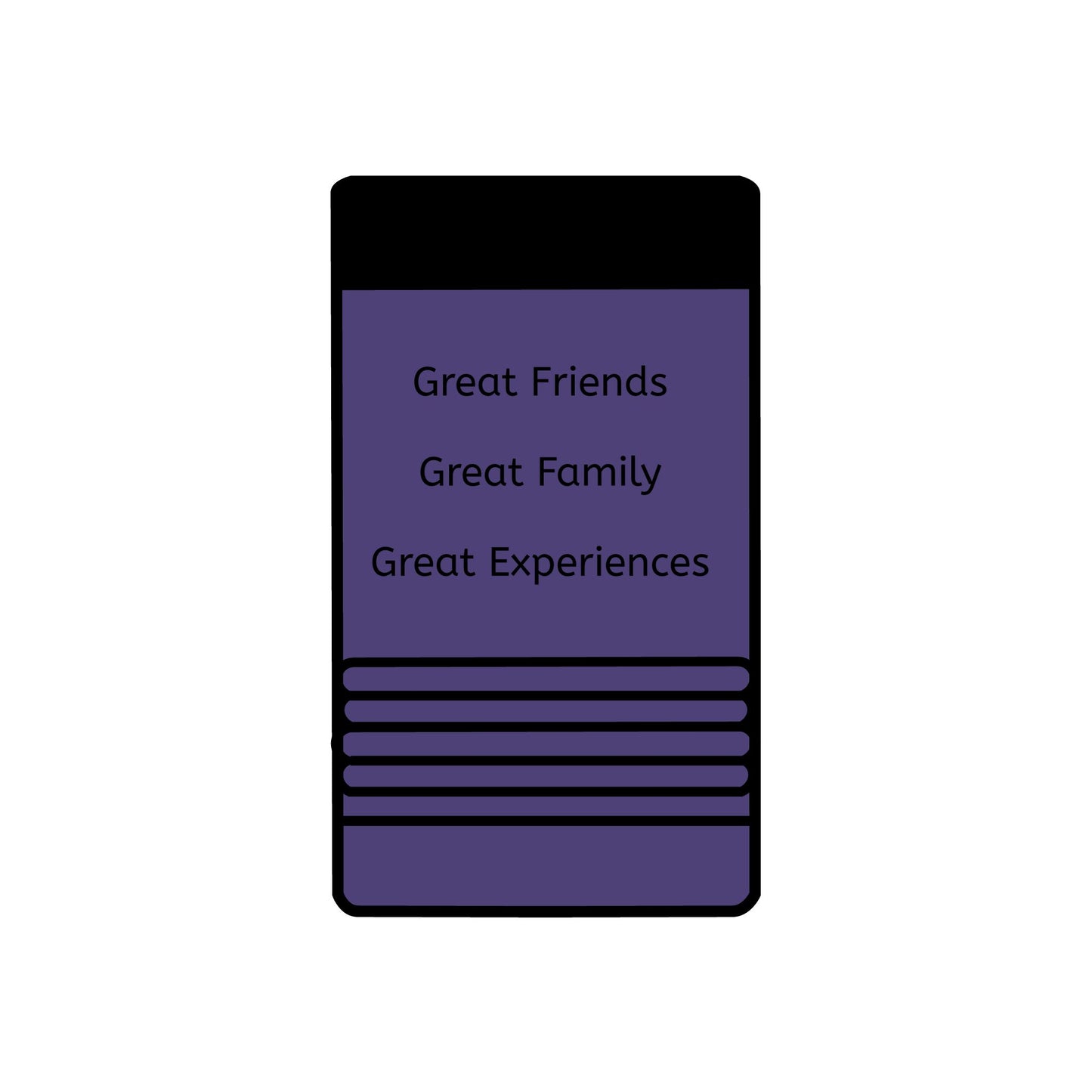 Bakabes Metal Can Holder - Great Friends, Great Family, Great Experiences Beverage Holder, 12oz