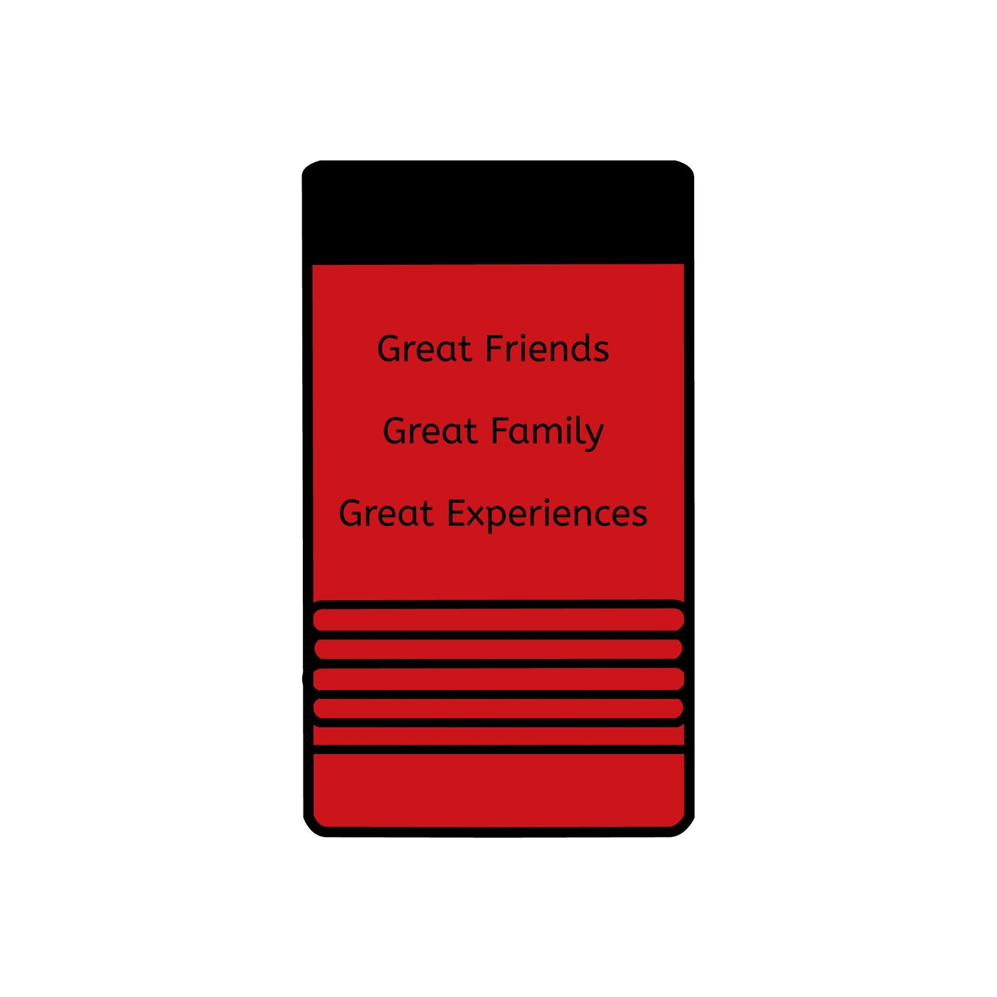 Bakabes Metal Can Holder - Great Friends, Great Family, Great Experiences Beverage Holder, 12oz
