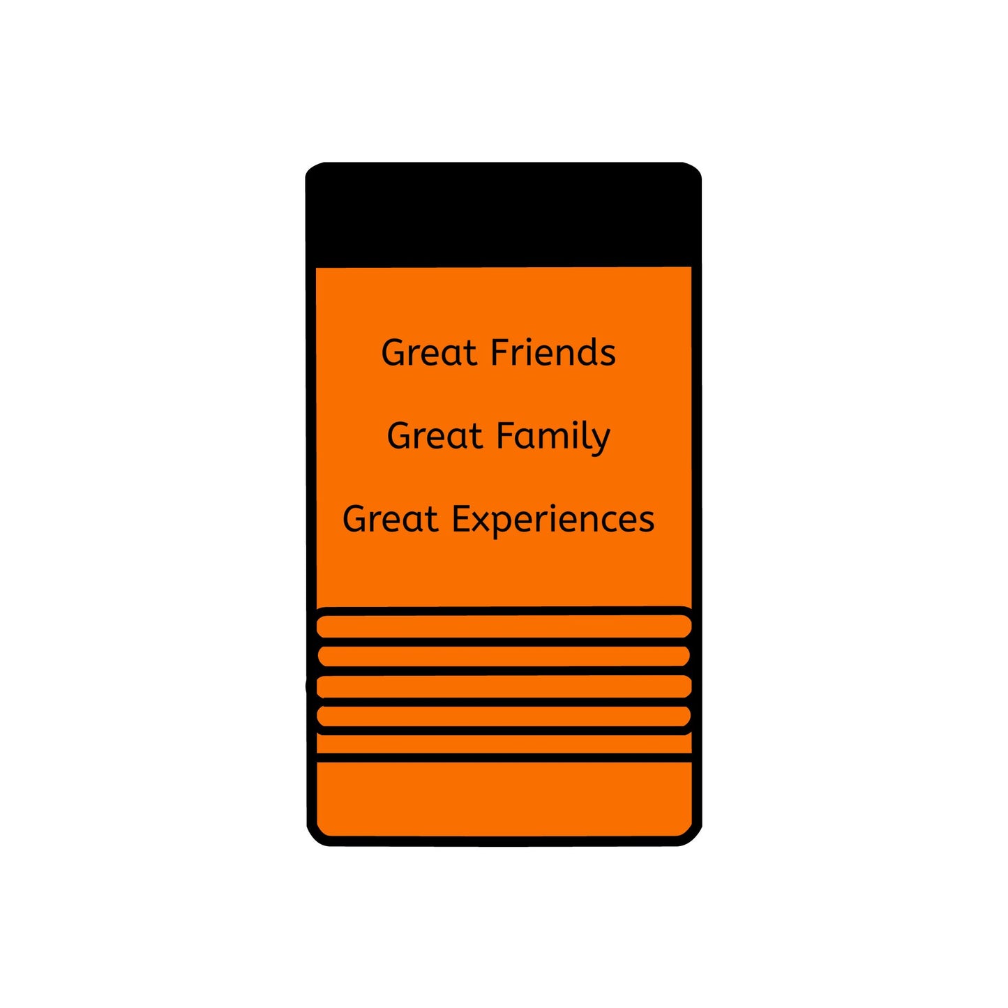 Bakabes Metal Can Holder - Great Friends, Great Family, Great Experiences Beverage Holder, 12oz