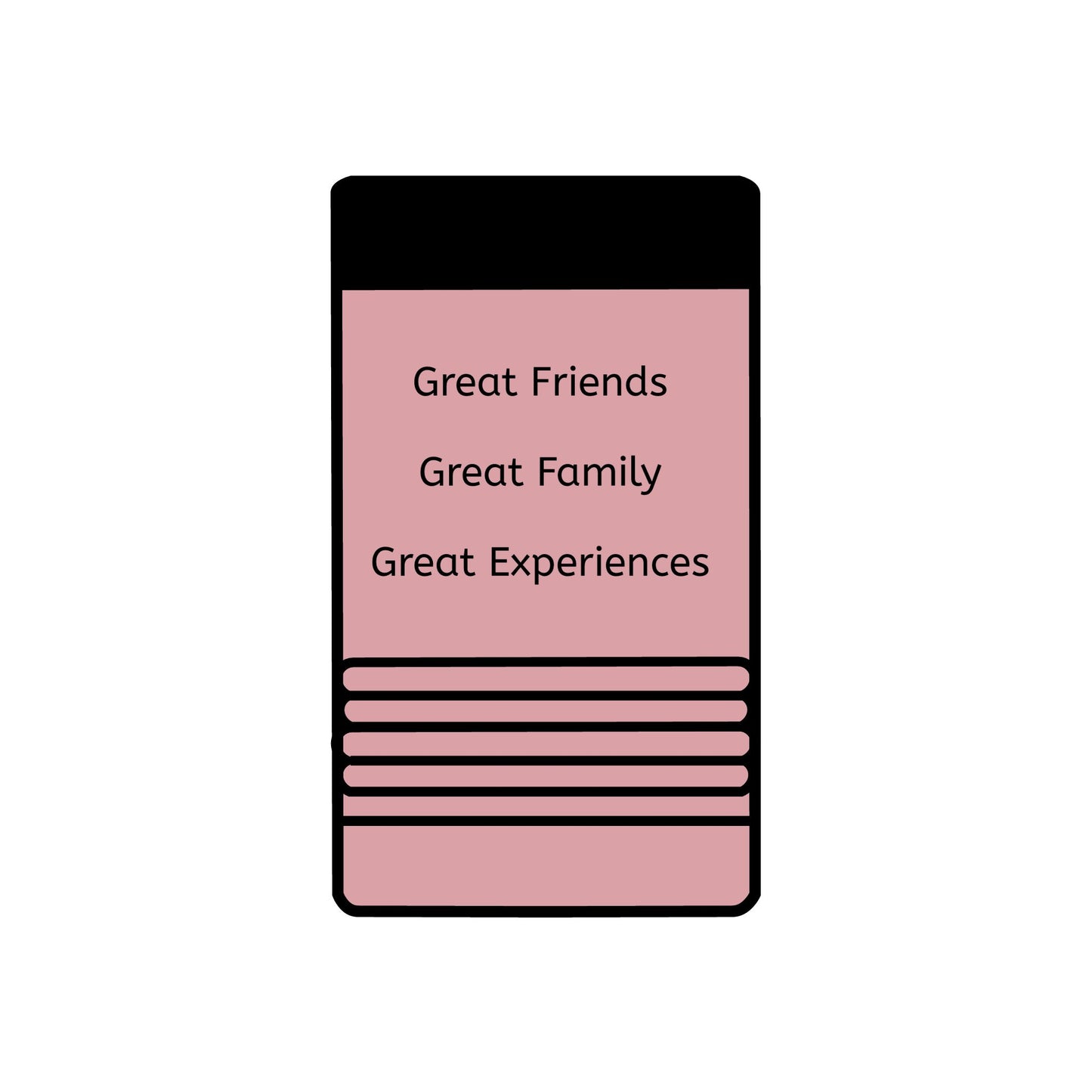 Bakabes Metal Can Holder - Great Friends, Great Family, Great Experiences Beverage Holder, 12oz