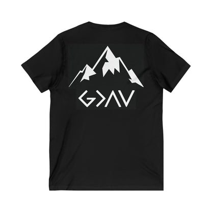 Jersey Short Sleeve V-Neck Tee - God is Greater